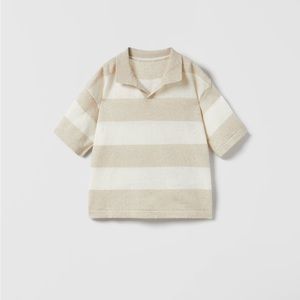 Zara boys linen blend polo shirt, size 3-4 with matching shorts
